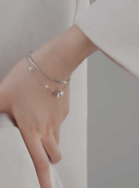 双层小蛮腰闺蜜手饰s925纯银轻奢