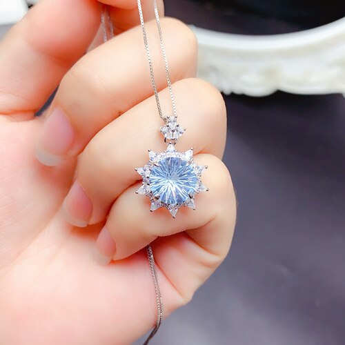 烟花切托帕石吊坠，主石尺寸10mm - 图1