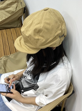 BEAMLIFE夏季户外百搭侧扣子报童帽字男女大头围韩版日系云朵帽潮