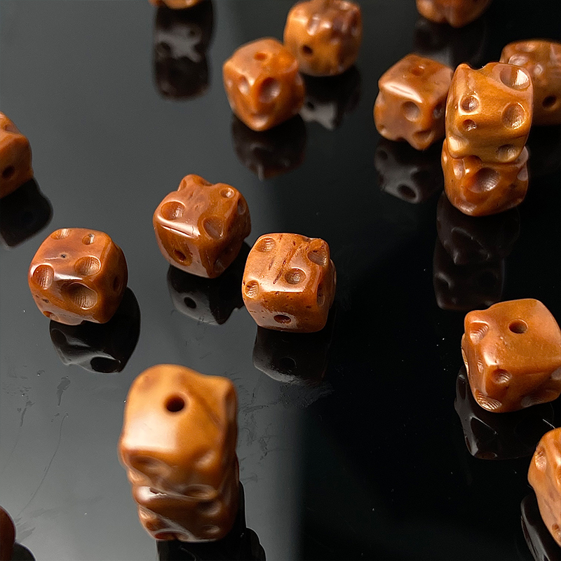 天然精品库克奶酪散珠文玩手串配饰顶珠腰珠串珠diy饰品配件男女 - 图3