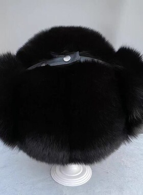 全毛抗寒防风帽子男女款霸王帽雷锋帽环保毛冬季护耳加厚保暖帽子
