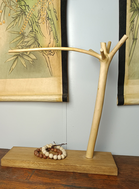 装饰灯架天然去皮本色实木底座