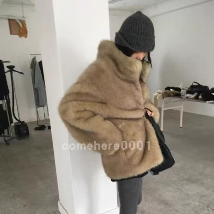 现货速发韩国东大门代购breathe2025秋冬新款毛毛外套环保皮草-图2