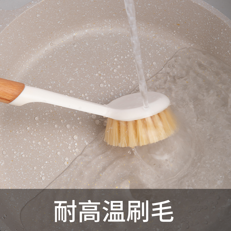 云蕾天然剑麻锅刷厨房清洁洗碗刷子可挂式长塑柄木柄耐高温不伤锅 - 图3