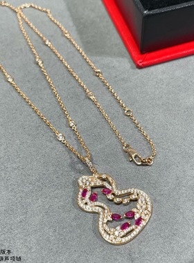 麒麟大号蕾丝花藤绿葫芦项链轻奢高级手工镶钻热销锁骨链厂家直销