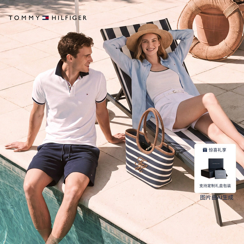 【镶边袖口】Tommy26春夏男修身短袖T恤/【休闲合身】珠地棉POLO 件女士恤实拍商品图