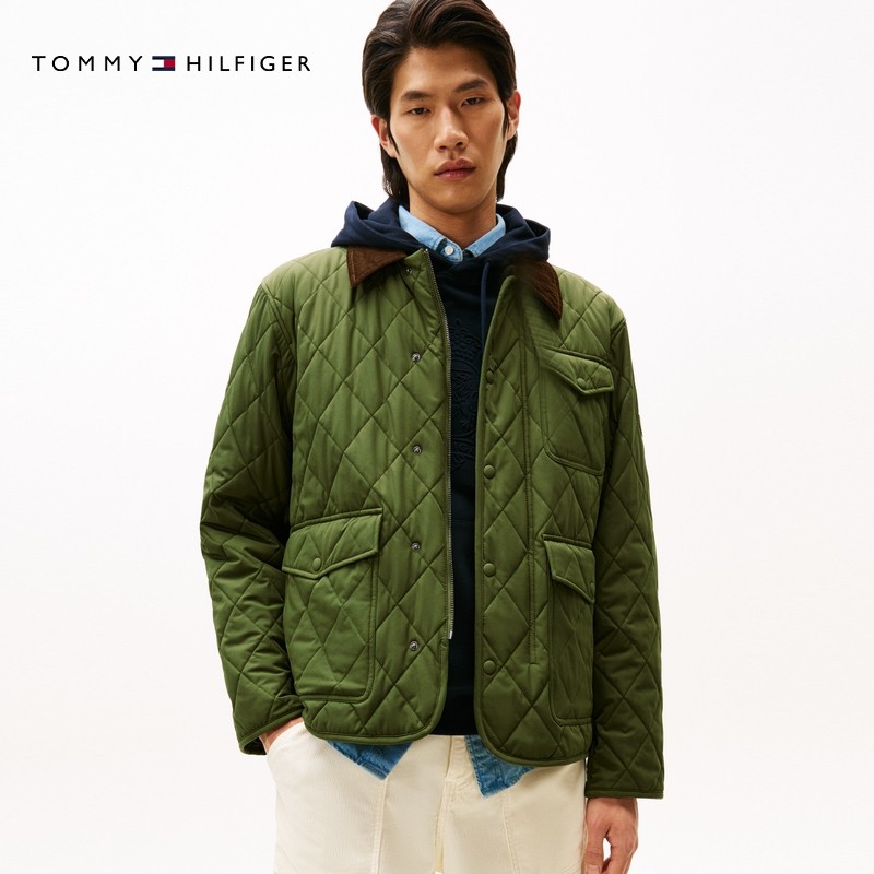 【菱格绗缝】Tommy25秋冬男装巴恩风灯芯绒翻领棉服夹克新年礼物,淘宝优惠券,粉丝福利购,淘宝优惠卷