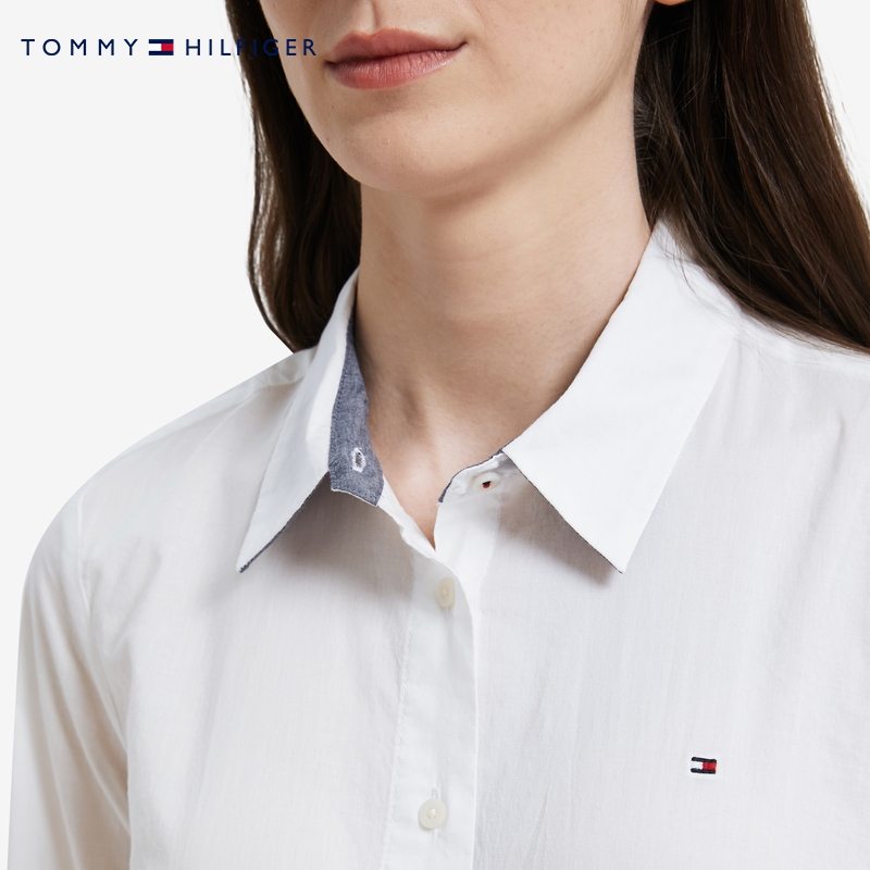 Tommy 秋冬女装商务休闲通勤小绣标职业白领长袖衬衫RM876J2305 - 图3