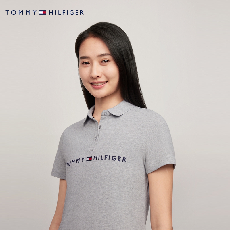 【字母刺绣】Tommy 24新款春夏女通勤直筒显瘦POLO连衣裙76J4786