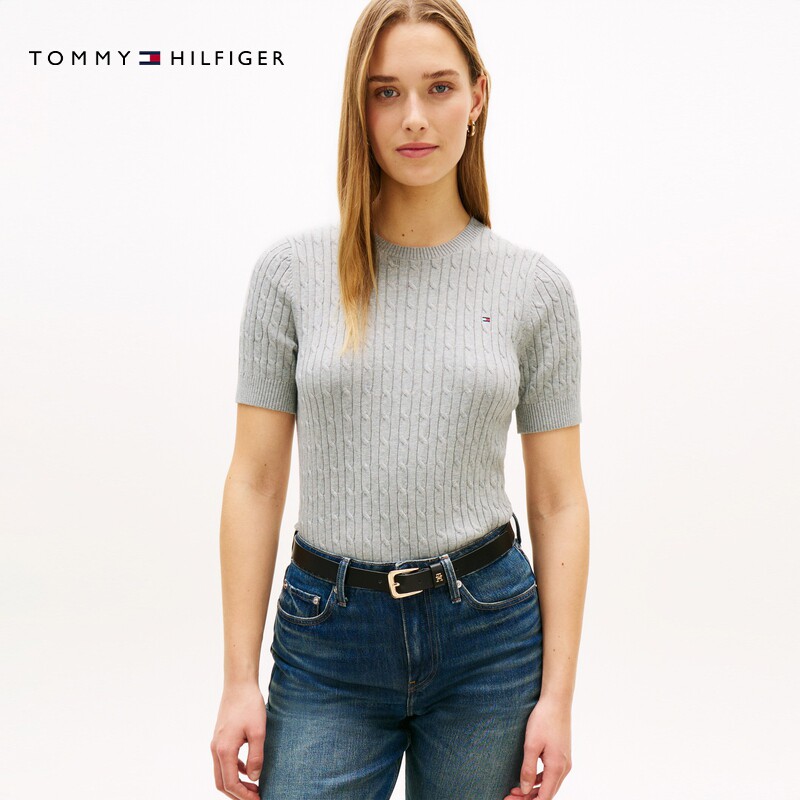 Tommy26秋冬新款女纯棉针织衫毛衣