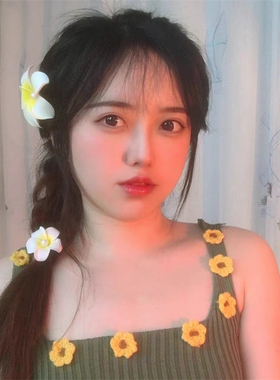 鸡蛋花发夹日韩少女海边民族风
