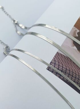 赛伊娜实拍S925纯银女式刀片链