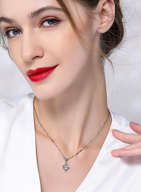 999纯银项链女轻奢四叶草吊坠