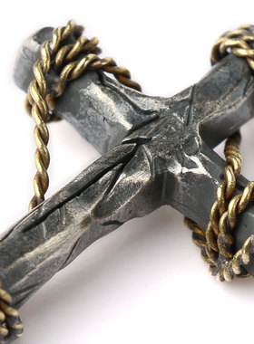 十字架吊坠复古潮泰银项链