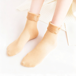 冬天保暖肉色5双雪地袜子加绒