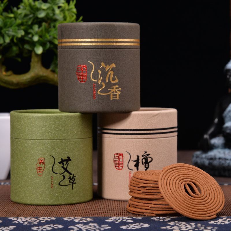 老山檀香盘香家用天然室内除臭除味卫生间艾草祛蚊香薰沉香供佛香