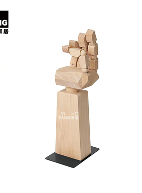 一匚中古彩釉花器组合样板间摆件