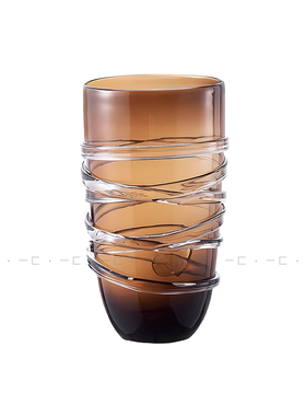 轻奢琥珀花器透明酒具托盘摆件