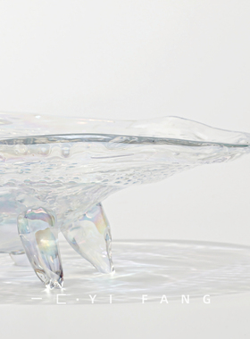 透明琉璃售楼处餐厅艺术风托盘