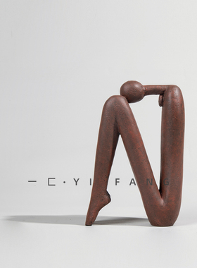 几何抽象人像样板间艺术风书挡