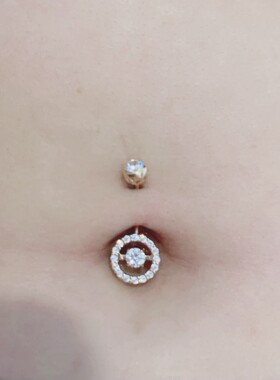 XILING戏灵18K黄金 细针 肚脐钉 肚脐环 性感女神灵动 穿刺肚脐扣