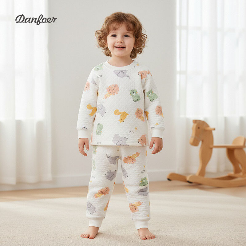儿童纯棉套装秋冬保暖夹丝棉婴儿秋衣秋裤分体两件套宝宝家居睡衣,淘宝优惠券,粉丝福利购,淘宝优惠卷