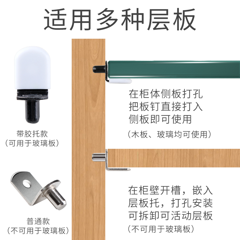 衣柜隔板钉活动木板粒托架酒柜鞋柜玻璃固定拖层板托五金家具配件 - 图0