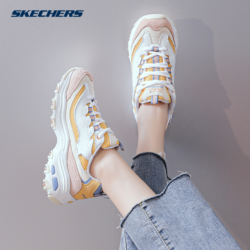 skechers 2021新款潮秋冬季厚底女鞋 利晨运动板鞋/休闲鞋