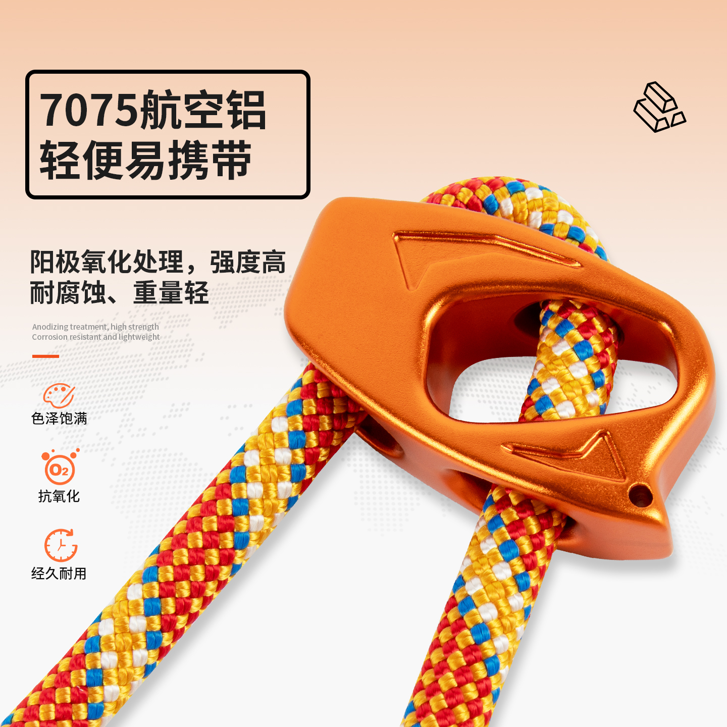 牛尾调节器户外攀岩动力绳双挽索速降保护可释放锚点高空防坠装备 - 图1