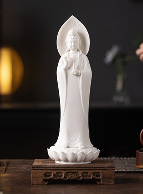 新中式陶瓷西方三圣佛像摆件