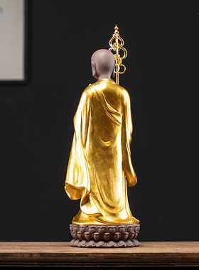 新中式风站立紫砂地藏王菩萨佛像