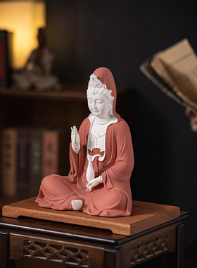 陶瓷观世音家居桌面禅意摆件