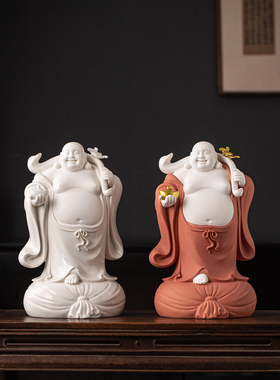 陶瓷如意弥勒佛布袋笑佛家居客厅
