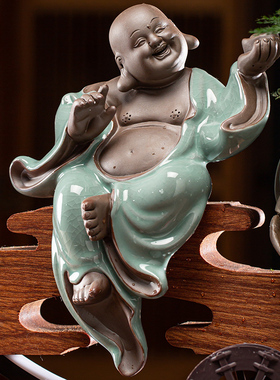 大号弥勒佛生财客厅开业礼循环水