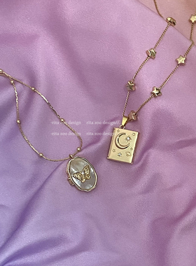 可以放照片的项链蝴蝶星星日月