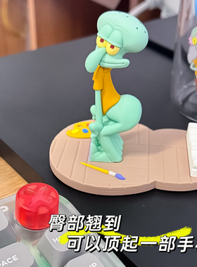 爆款章鱼哥海绵宝宝手机支架稳固卡通创意手办礼物桌面装饰摆件