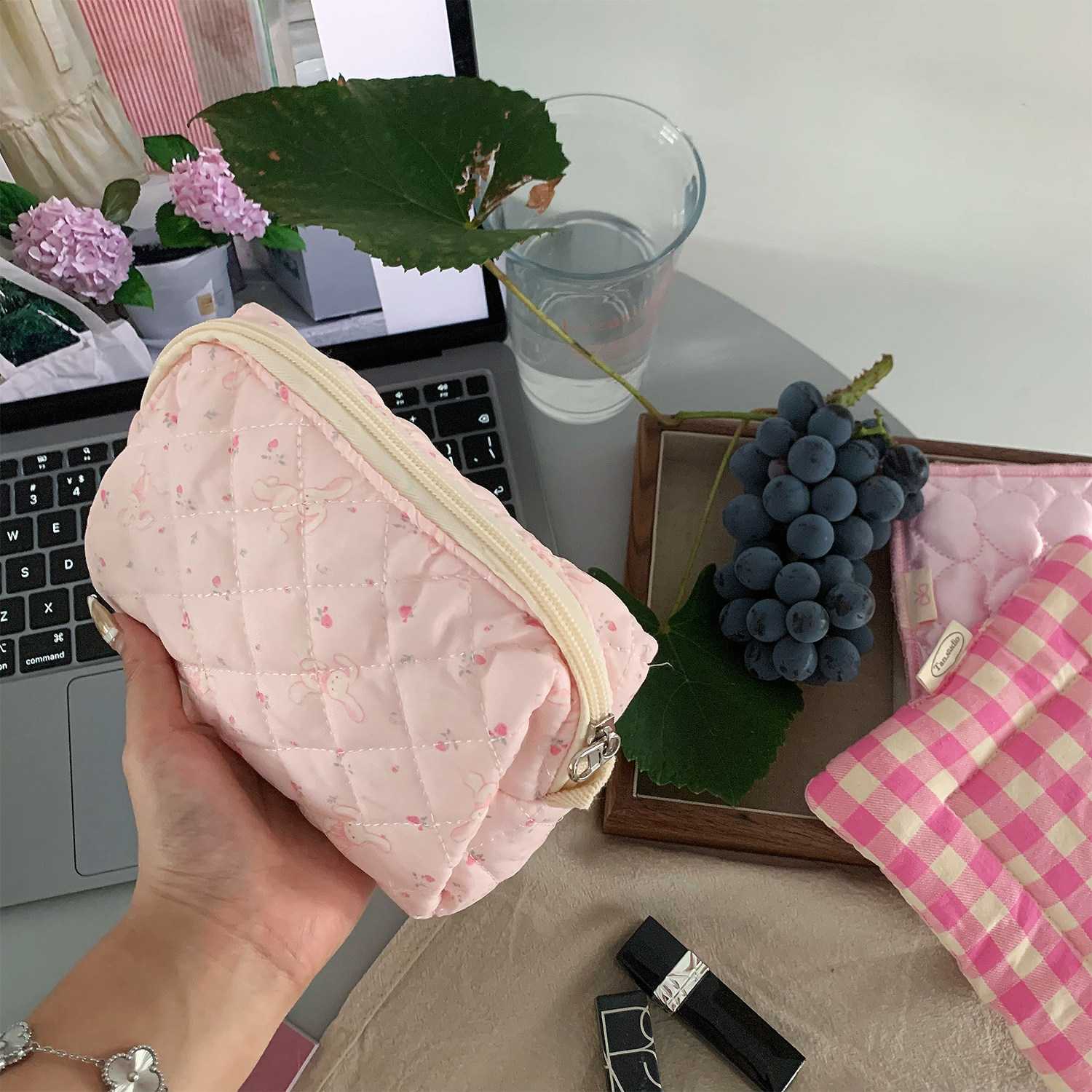 化妆包女便携随身小化妆袋旅行化妆品收纳包可爱粉色洗漱包收纳袋,淘宝优惠券,粉丝福利购,淘宝优惠卷