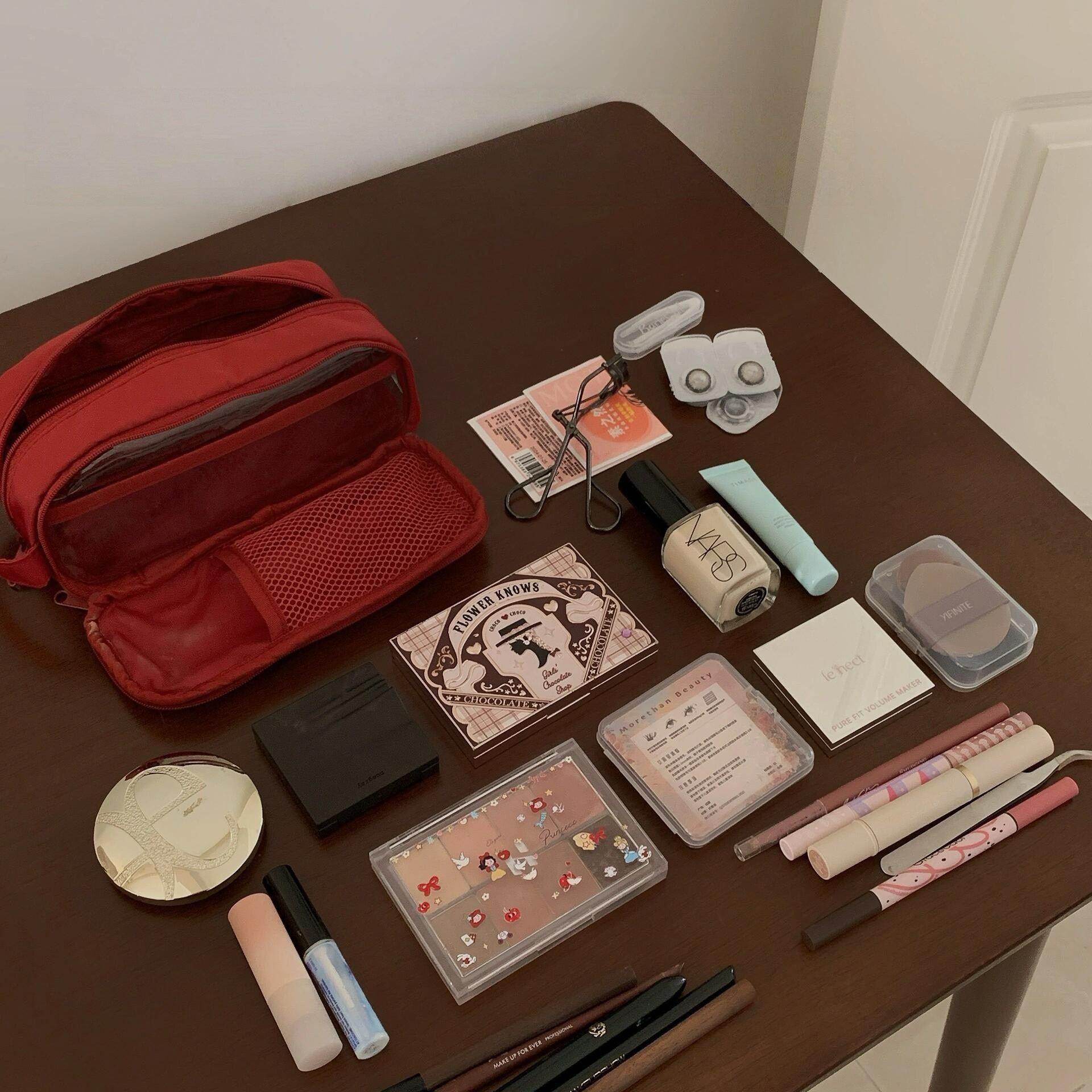 双拉链化妆包！网纱分区化妆刷收纳包笔袋大容量便携旅行洗漱包女,淘宝优惠券,粉丝福利购,淘宝优惠卷