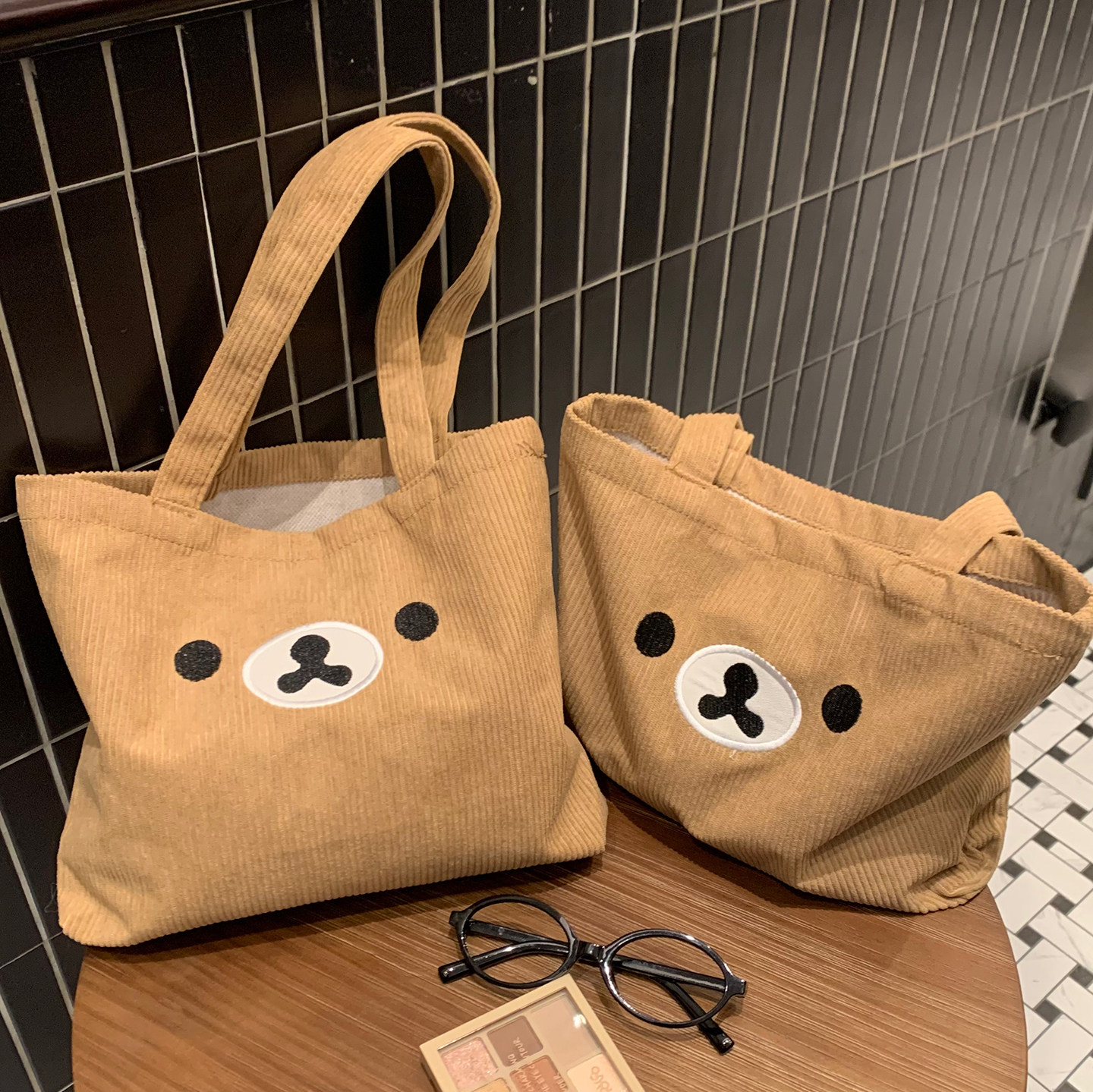 可爱轻松熊大容量单肩帆布包学生通勤上班族高颜值手提包托特挎包,淘宝优惠券,粉丝福利购,淘宝优惠卷