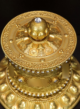 慧宝指捻黄铜摆件手动款藏式摆件