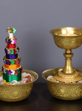 慧宝八吉祥套装花果朵玛水碗灯