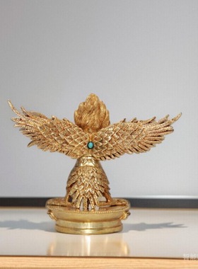 慧宝纯铜密宗供奉车内大鹏金翅鸟