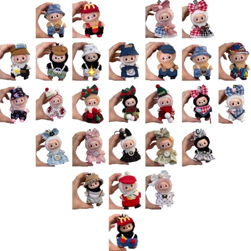 现货4.0mini版拉布布娃衣四代Labubu小香风着替盲盒挂件衣服套装 - 图0