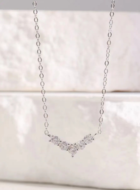 西班牙pd小众设计感欧美风925银18k镀金女锁骨链ins风简约项链