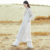 Xuân 2019 đĩa mới khóa cotton và vải lanh sườn xám ăn mặc retro dân tộc phong cách văn học Trung Quốc và nghệ thuật phục vụ trà Zen - váy đầm chân váy xếp ly ngắn váy đầm