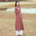 Đầm cotton và vải lanh sườn xám 2019 xuân hè mới văn học retro quốc gia Trung Quốc nút gió khóa phụ nữ dịch vụ trà Zen - váy đầm mẫu váy đẹp 2021 váy đầm