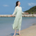 Cải tiến văn học và nghệ thuật Hanfu sườn xám váy Dịch vụ trà Zen quốc gia Trung Quốc phong cách Hán yếu tố Tang phù hợp với quần áo retro - váy đầm váy babydoll váy đầm