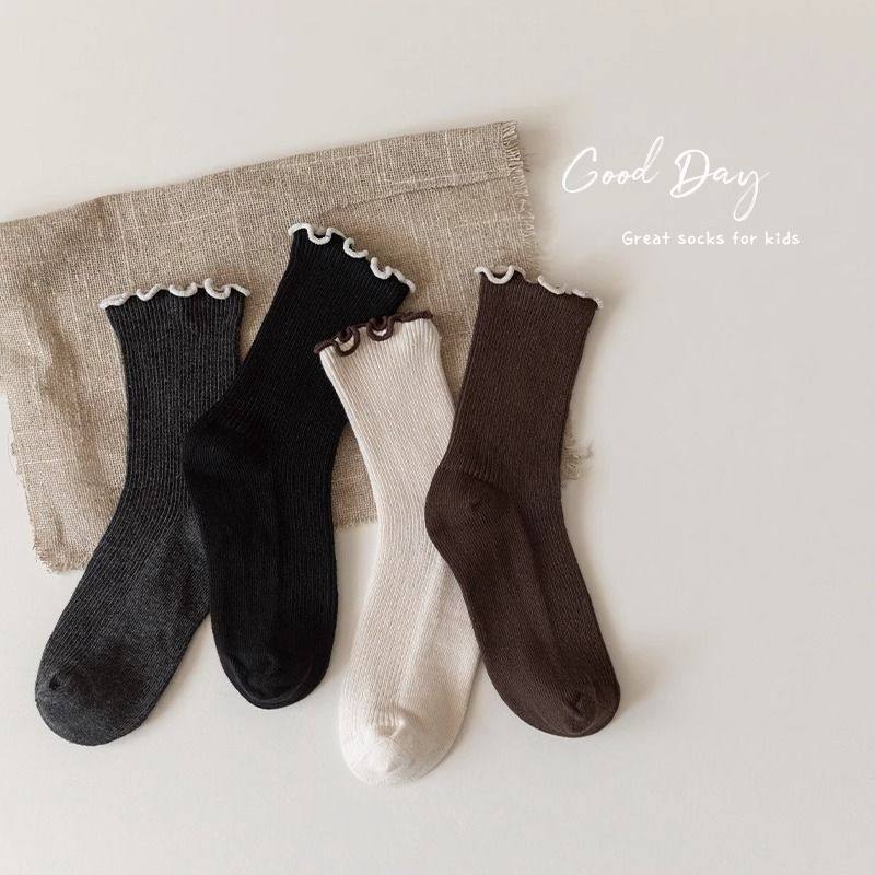 儿童袜子春秋款棉袜木耳边堆堆袜中筒百搭公主女孩宝宝花边袜,淘宝优惠券,粉丝福利购,淘宝优惠卷