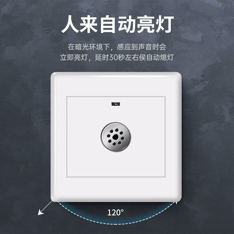 声控开关楼道感应灯86型暗装二线家用物业智能延时感应声光控面板,淘宝优惠券,粉丝福利购,淘宝优惠卷