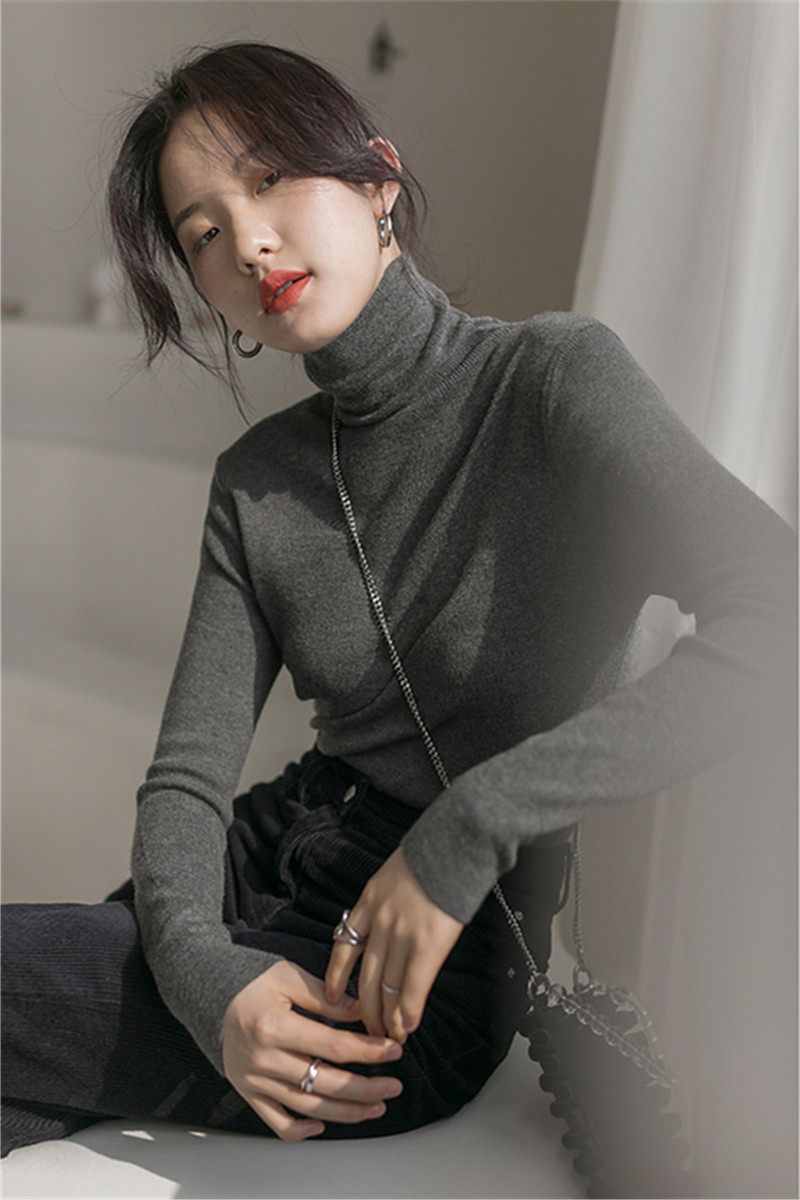 高领毛衣女秋冬洋气内搭羊毛针织衫修身堆堆领打底衫软糯百搭上衣,淘宝优惠券,粉丝福利购,淘宝优惠卷